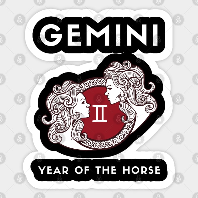 GEMINI / Year of the HORSE Sticker by KadyMageInk